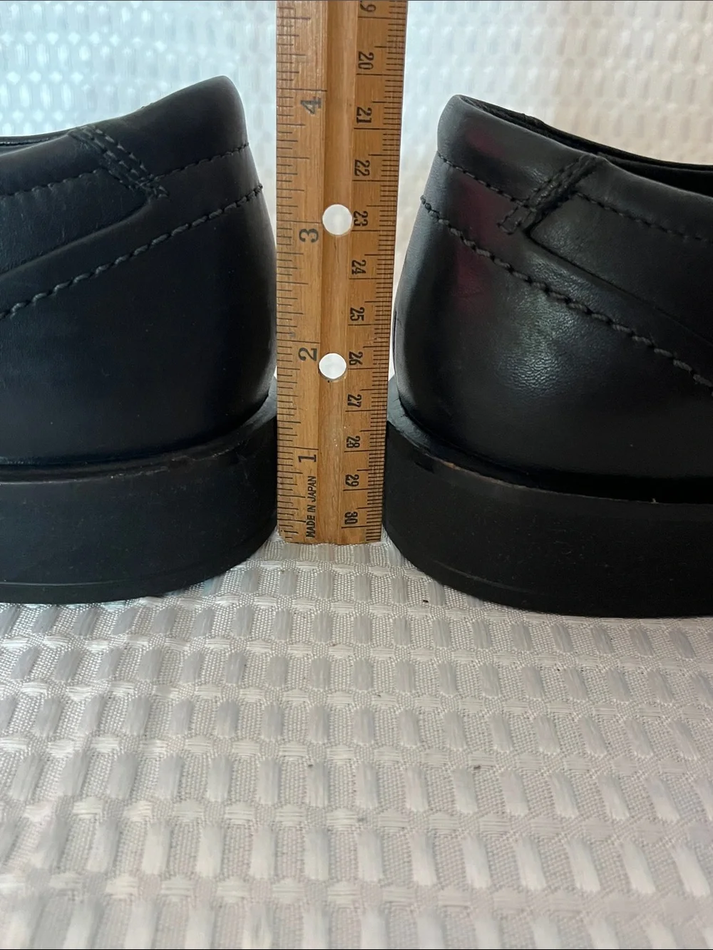 ECCO Black Leather Oxford Dress Shoes EU 45 US 11-11.5 Comfort Slip On Lace Up